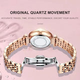 Luxury Watches for Ladies Top Brand Stainless Steel Waterproof Quartz Female Wrist Watch Relogio Feminino Girl Gift+Box