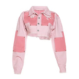 2023 Women's Casual Color-block Denim Jacket