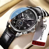 Men Watch 2022 New Fashion Leather Waterproof Luminous Top Brand Luxury Mens Quartz Wristwatch Men Sport Casual Watches
