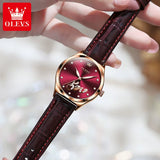 Fashion Luxury Women'S Watches Leather Strap Waterproof Luminous Ladies Watch Diamond Scale 520 Original Brand Wristwatch
