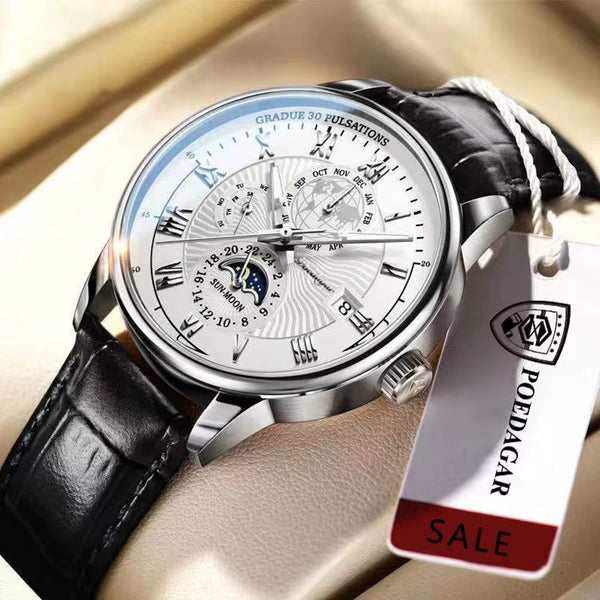 Men Watch 2022 New Fashion Leather Waterproof Luminous Top Brand Luxury Mens Quartz Wristwatch Men Sport Casual Watches