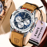 Luxury Man Watch High Quality Waterproof Chronograph Luminous Men'S Wristwatch Leather Men Quartz Watches Casual Clock