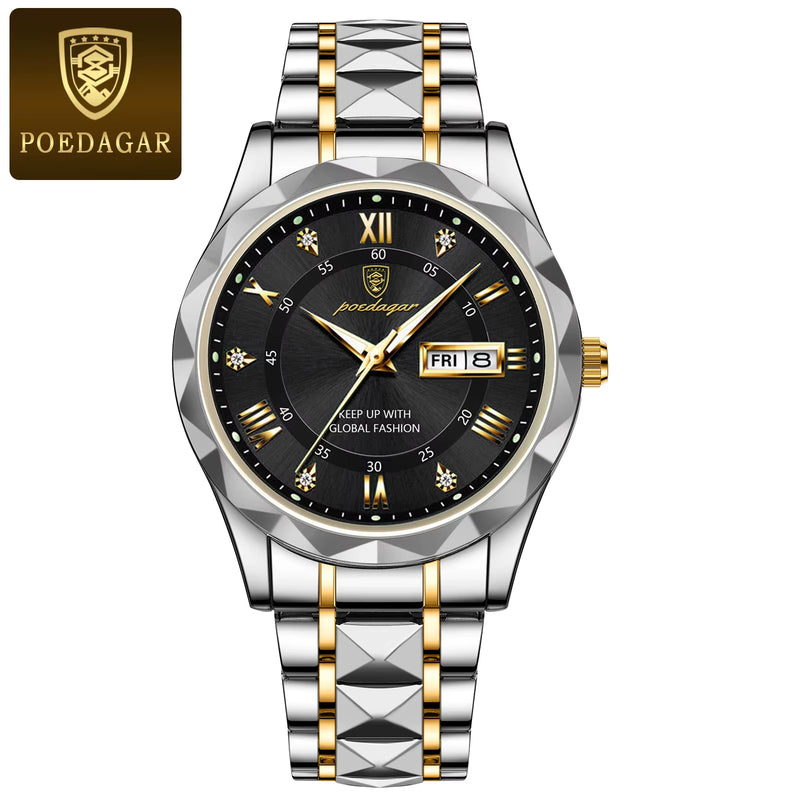 Luxury Men Watches Business Top Brand Man Wristwatch Waterproof Luminous Date Week Quartz Men'S Watch High Quality+Box