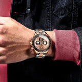 Luxury Watch for Men Chronograph Waterproof Luminous Date Man Wristwatch Stainless Steel Men'S Watches Quartz Clock+Box