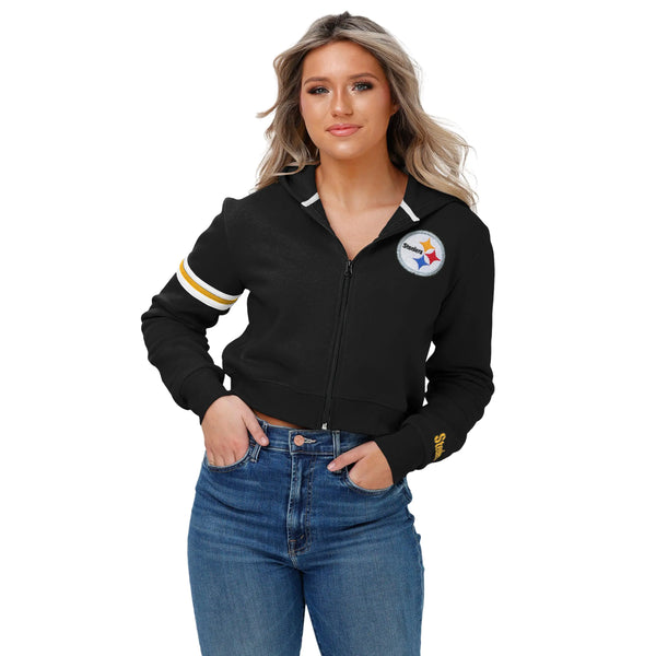 FOCO Womens Standard Cropped Full Zip Hoodie Team Small